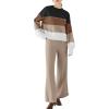 imageDisamer Women Knitted Outfits High Neck Sweater Wide Leg Pant Set 2 Pieces Long Sleeve Pullover TopsColor Black