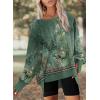 imageDisamer Womens Crew Neck Sweatshirts Teen Girls Tie Dye Oversized Fall Clothes 2025 Outfits Long Sleeve Pullover TopsFlower Green