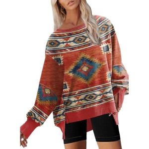 imageDisamer Womens Crew Neck Sweatshirts Teen Girls Tie Dye Oversized Fall Clothes 2025 Outfits Long Sleeve Pullover TopsFlower Bohemia