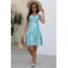 imageDisamer Beach Dresses for Women 2025 Vacation Swim Cover up VNeck Summer Dress Button Down Sleeveless Boho Floral SundressDewdrop Blue