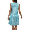 imageDisamer Beach Dresses for Women 2025 Vacation Swim Cover up VNeck Summer Dress Button Down Sleeveless Boho Floral SundressDewdrop Blue