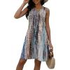 imageDisamer Beach Dresses for Women 2025 Vacation Swim Cover up VNeck Summer Dress Button Down Sleeveless Boho Floral SundressDewdrop Brown
