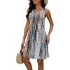 imageDisamer Beach Dresses for Women 2025 Vacation Swim Cover up VNeck Summer Dress Button Down Sleeveless Boho Floral SundressDewdrop Brown
