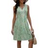 imageDisamer Beach Dresses for Women 2025 Vacation Swim Cover up VNeck Summer Dress Button Down Sleeveless Boho Floral SundressDewdrop Green