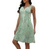 imageDisamer Beach Dresses for Women 2025 Vacation Swim Cover up VNeck Summer Dress Button Down Sleeveless Boho Floral SundressDewdrop Green