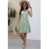 imageDisamer Beach Dresses for Women 2025 Vacation Swim Cover up VNeck Summer Dress Button Down Sleeveless Boho Floral SundressDewdrop Green