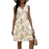 imageDisamer Beach Dresses for Women 2025 Vacation Swim Cover up VNeck Summer Dress Button Down Sleeveless Boho Floral SundressFloral Cluster