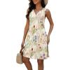 imageDisamer Beach Dresses for Women 2025 Vacation Swim Cover up VNeck Summer Dress Button Down Sleeveless Boho Floral SundressFloral Cluster