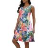 imageDisamer Beach Dresses for Women 2025 Vacation Swim Cover up VNeck Summer Dress Button Down Sleeveless Boho Floral SundressFloral Colorful