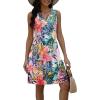 imageDisamer Beach Dresses for Women 2025 Vacation Swim Cover up VNeck Summer Dress Button Down Sleeveless Boho Floral SundressFloral Colorful