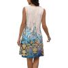 imageDisamer Beach Dresses for Women 2025 Vacation Swim Cover up VNeck Summer Dress Button Down Sleeveless Boho Floral SundressFloral Leopard