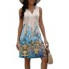 imageDisamer Beach Dresses for Women 2025 Vacation Swim Cover up VNeck Summer Dress Button Down Sleeveless Boho Floral SundressFloral Leopard