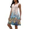 imageDisamer Beach Dresses for Women 2025 Vacation Swim Cover up VNeck Summer Dress Button Down Sleeveless Boho Floral SundressFloral Leopard