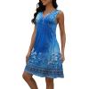 imageDisamer Beach Dresses for Women 2025 Vacation Swim Cover up VNeck Summer Dress Button Down Sleeveless Boho Floral SundressFloral Navy