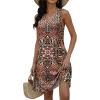 imageDisamer Beach Dresses for Women 2025 Vacation Swim Cover up VNeck Summer Dress Button Down Sleeveless Boho Floral SundressFloral Redbud