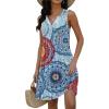 imageDisamer Beach Dresses for Women 2025 Vacation Swim Cover up VNeck Summer Dress Button Down Sleeveless Boho Floral SundressFlower Datura