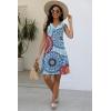 imageDisamer Beach Dresses for Women 2025 Vacation Swim Cover up VNeck Summer Dress Button Down Sleeveless Boho Floral SundressFlower Datura