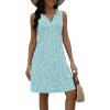 imageDisamer Beach Dresses for Women 2025 Vacation Swim Cover up VNeck Summer Dress Button Down Sleeveless Boho Floral SundressFlower Dot