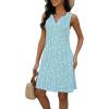 imageDisamer Beach Dresses for Women 2025 Vacation Swim Cover up VNeck Summer Dress Button Down Sleeveless Boho Floral SundressFlower Dot