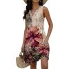 imageDisamer Beach Dresses for Women 2025 Vacation Swim Cover up VNeck Summer Dress Button Down Sleeveless Boho Floral SundressFlower Morning Glory