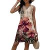 imageDisamer Beach Dresses for Women 2025 Vacation Swim Cover up VNeck Summer Dress Button Down Sleeveless Boho Floral SundressFlower Morning Glory