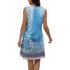 imageDisamer Beach Dresses for Women 2025 Vacation Swim Cover up VNeck Summer Dress Button Down Sleeveless Boho Floral SundressFlower Wallpaper Blue