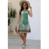 imageDisamer Beach Dresses for Women 2025 Vacation Swim Cover up VNeck Summer Dress Button Down Sleeveless Boho Floral SundressFlower Wallpaper Green