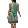 imageDisamer Beach Dresses for Women 2025 Vacation Swim Cover up VNeck Summer Dress Button Down Sleeveless Boho Floral SundressFlower Wallpaper Green