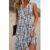imageDisamer Beach Dresses for Women 2025 Vacation Swim Cover up VNeck Summer Dress Button Down Sleeveless Boho Floral SundressPrint Lines