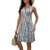 imageDisamer Beach Dresses for Women 2025 Vacation Swim Cover up VNeck Summer Dress Button Down Sleeveless Boho Floral SundressPrint Lines