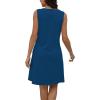 imageDisamer Beach Dresses for Women 2025 Vacation Swim Cover up VNeck Summer Dress Button Down Sleeveless Boho Floral SundressPure Blue