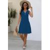 imageDisamer Beach Dresses for Women 2025 Vacation Swim Cover up VNeck Summer Dress Button Down Sleeveless Boho Floral SundressPure Blue