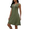 imageDisamer Beach Dresses for Women 2025 Vacation Swim Cover up VNeck Summer Dress Button Down Sleeveless Boho Floral SundressPure Green