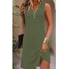 imageDisamer Beach Dresses for Women 2025 Vacation Swim Cover up VNeck Summer Dress Button Down Sleeveless Boho Floral SundressPure Green