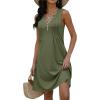 imageDisamer Beach Dresses for Women 2025 Vacation Swim Cover up VNeck Summer Dress Button Down Sleeveless Boho Floral SundressPure Green