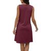 imageDisamer Beach Dresses for Women 2025 Vacation Swim Cover up VNeck Summer Dress Button Down Sleeveless Boho Floral SundressPure Red
