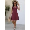 imageDisamer Beach Dresses for Women 2025 Vacation Swim Cover up VNeck Summer Dress Button Down Sleeveless Boho Floral SundressPure Red