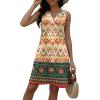 imageDisamer Beach Dresses for Women 2025 Vacation Swim Cover up VNeck Summer Dress Button Down Sleeveless Boho Floral SundressStriped Orange