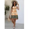 imageDisamer Beach Dresses for Women 2025 Vacation Swim Cover up VNeck Summer Dress Button Down Sleeveless Boho Floral SundressStriped Orange