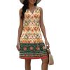 imageDisamer Beach Dresses for Women 2025 Vacation Swim Cover up VNeck Summer Dress Button Down Sleeveless Boho Floral SundressStriped Orange