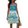 imageDisamer Beach Dresses for Women 2025 Vacation Swim Cover up VNeck Summer Dress Button Down Sleeveless Boho Floral SundressStriped Sky