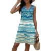 imageDisamer Beach Dresses for Women 2025 Vacation Swim Cover up VNeck Summer Dress Button Down Sleeveless Boho Floral SundressStriped Sky