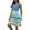 imageDisamer Beach Dresses for Women 2025 Vacation Swim Cover up VNeck Summer Dress Button Down Sleeveless Boho Floral SundressStriped Sky