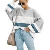 imageDisamer Sweatshirts for Women Crew Neck Fall Clothes 2023 Fashion Warm Color Block Loose Fit Teen Girls Oversized Pullover Tops