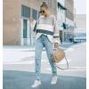 imageDisamer Sweatshirts for Women Crew Neck Fall Clothes 2023 Fashion Warm Color Block Loose Fit Teen Girls Oversized Pullover Tops