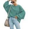 imageDisamer Sweatshirts for Women Crew Neck Fall Clothes 2023 Fashion Warm Loose Fit Teen Girls Oversized Pullover Tops Pure Green