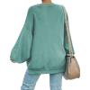 imageDisamer Sweatshirts for Women Crew Neck Fall Clothes 2023 Fashion Warm Loose Fit Teen Girls Oversized Pullover Tops Pure Green