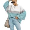 imageDisamer Sweatshirts for Women Crew Neck Fall Clothes 2024 Fashion Warm Loose Fit Teen Girls Oversized Pullover TopsColor Blue