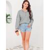 imageDisamer Sweatshirts for Womens Long Sleeve V Neck Striped Fashion Oversized T Shirts Casual Button Down Henley Neck TopsGray