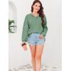 imageDisamer Sweatshirts for Womens Long Sleeve V Neck Striped Fashion Oversized T Shirts Casual Button Down Henley Neck TopsGreen